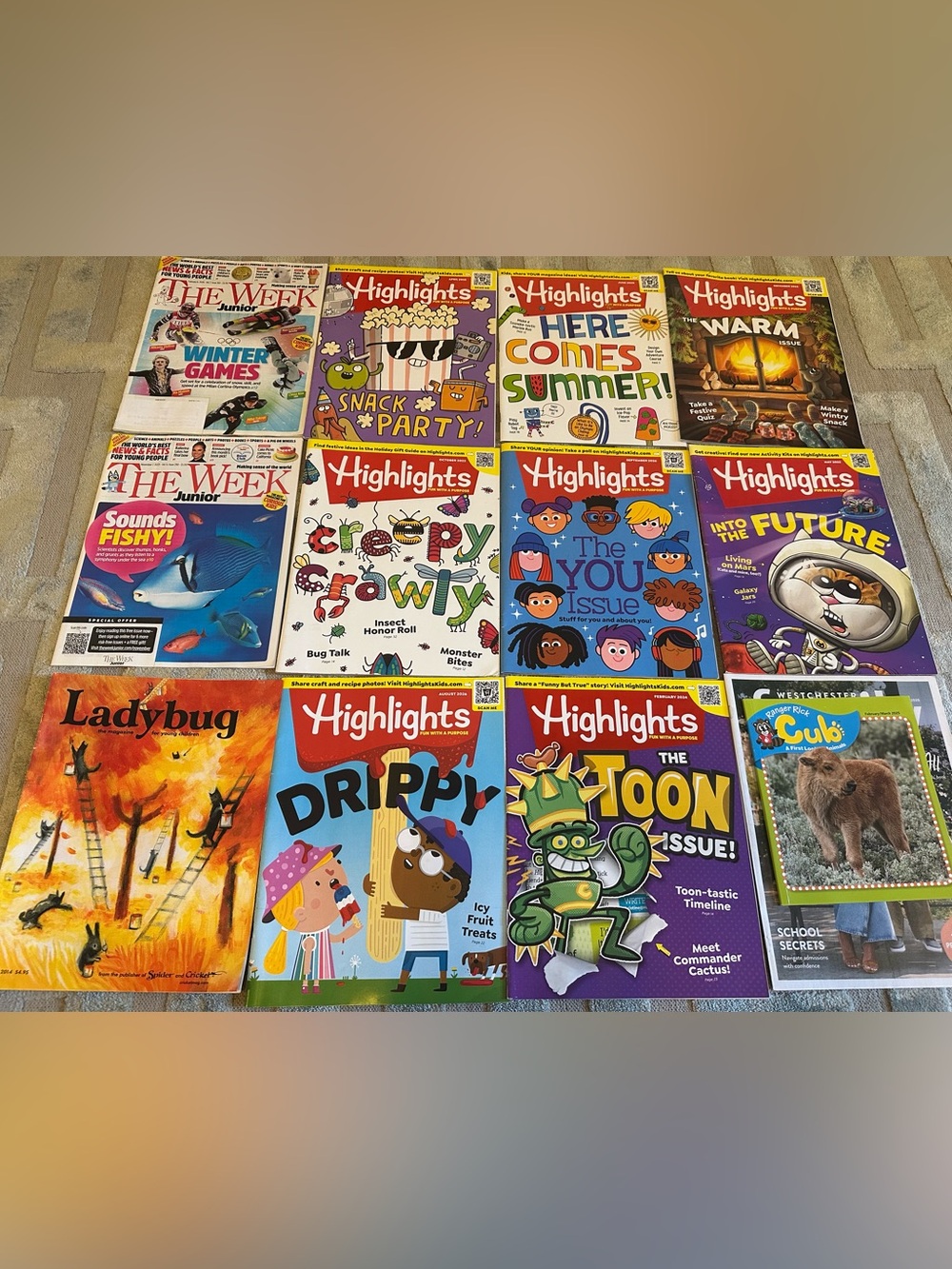 Highlights Children's Educational Magazine Lot of 12 Ladybug The Week Junior